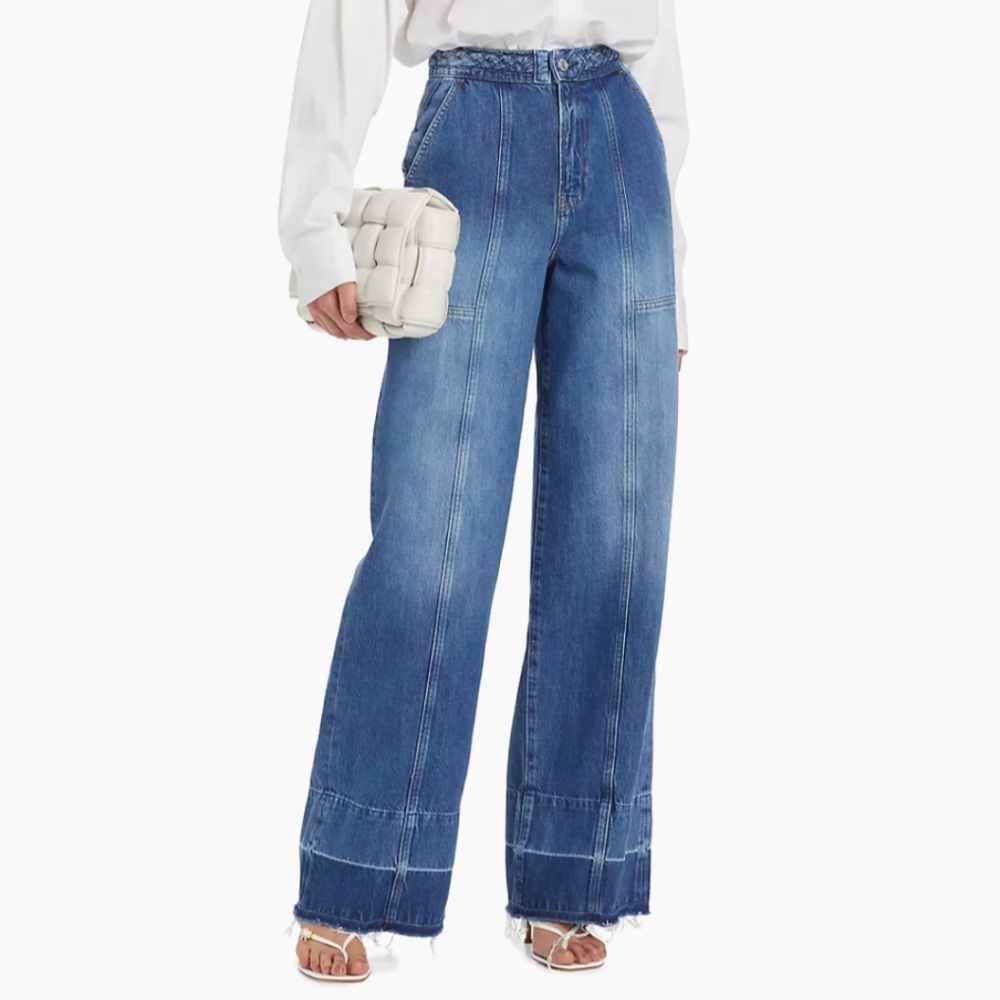 Frame Denim Blue Flare & Wide Leg Jeans